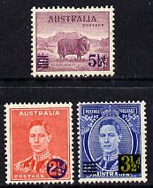 Australia 1941 KG6 surcharged set of 3 unmounted mint, SG 200-202