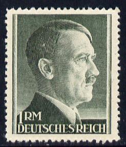 Germany 1942-44 Adolf Hitler 1m bottle green P12.5 unmounted mint, SG 799