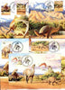 Australia 1993 Prehistoric Animals complete set of 6 each on separate maximum card with special first day cancel, SG 1423-28