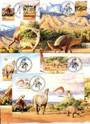 Australia 1993 Prehistoric Animals complete set of 6 each on separate maximum card with special first day cancel, SG 1423-28