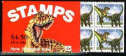 New Zealand 1993 Prehistoric Animals $4.50 booklet (with slotted tab at right) SG SB 66a