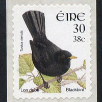 Ireland 2001 Birds Dual Currency - Blackbird 30p/38c self-adhesive unmounted mint SG 1430
