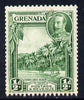 Grenada 1934-36 KG5 Pictorial 1/2d green P12.5 x 13.5 mounted mint SG 135a