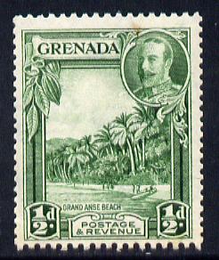 Grenada 1934-36 KG5 Pictorial 1/2d green P12.5 x 13.5 mounted mint SG 135a