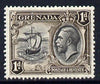 Grenada 1934-36 KG5 Pictorial 1d black & sepia P12.5 x 13.5 mounted mint SG 136a