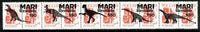 Marij El Republic 1994 Prehistoric Animals opt set of 5 values, each design opt'd on,pair of Russian defs (4 different Russian stamps available) unmounted mint
