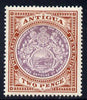 Antigua 1908-17 MCA Badge 2d dull purple & brown mounted mint SG 45
