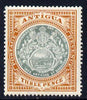Antigua 1908-17 MCA Badge 3d grey-green & orange-brown mounted mint SG 47