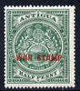Antigua 1916-17 War Tax 1/2d green (red overprint) mounted mint SG 53