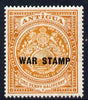 Antigua 1916-17 War Tax 1.5d orange mounted mint SG 54