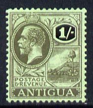 Antigua 1921-29 KG5 MCA 1s black on emerald mounted mint SG 57