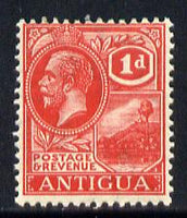 Antigua 1921-29 KG5 Script CA 1d carmine-red mounted mint SG 63