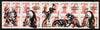Sakha (Yakutia) Republic 1994 Prehistoric Animals opt set of 5 values, each design opt'd on,block of 4 Russian defs (4 different Russian stamps available) unmounted mint