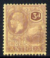 Antigua 1921-29 KG5 Script CA 3d purple on pale yellow mounted mint SG 74