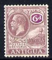 Antigua 1921-29 KG5 Script CA 6d dull & bright purple mounted mint SG 75
