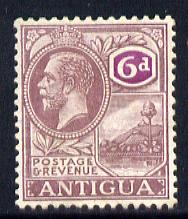Antigua 1921-29 KG5 Script CA 6d dull & bright purple mounted mint SG 75
