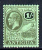 Antigua 1921-29 KG5 Script CA 1s black on emerald mounted mint SG 76