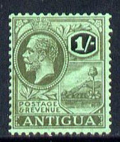 Antigua 1921-29 KG5 Script CA 1s black on emerald mounted mint SG 76