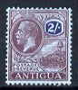 Antigua 1921-29 KG5 Script CA 2s purple & blue on blue mounted mint SG 77