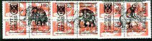 Ykpanha 1993 Prehistoric Animals #2 opt set of 3 values, each design opt'd on,block of 4 Russian defs unmounted mint