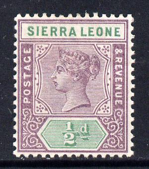 Sierra Leone 1896-97 QV Key Plate Crown CA 1/2d mauve & green mounted mint SG 41