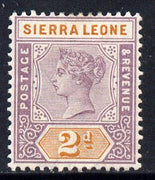 Sierra Leone 1896-97 QV Key Plate Crown CA 2d mauve & orange mounted mint SG 44