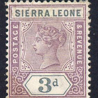 Sierra Leone 1896-97 QV Key Plate Crown CA 3d mauve & slate mounted mint SG 46