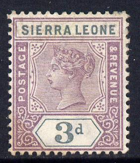 Sierra Leone 1896-97 QV Key Plate Crown CA 3d mauve & slate mounted mint SG 46