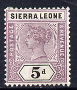 Sierra Leone 1896-97 QV Key Plate Crown CA 5d mauve & black mounted mint SG 48