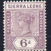 Sierra Leone 1896-97 QV Key Plate Crown CA 6d mauve mounted mint SG 49