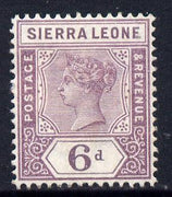 Sierra Leone 1896-97 QV Key Plate Crown CA 6d mauve mounted mint SG 49