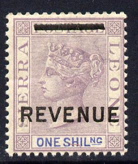 Sierra Leone 1880's REVENUE opt on QV 1s mauve & blue mounted mint