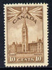 Canada 1942-48 KG6 War Effort 10c Parliament Building unmounted mint SG 383