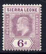 Sierra Leone 1907-12 KE7 MCA 6d dull & bright purple mounted mint SG 107