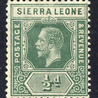 Sierra Leone 1912-21 KG5 MCA 1/2d green mounted mint SG 112