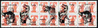 Udmurtia Republic 1994 Prehistoric Animals opt set of 5 values, each design opt'd on,block of 4 Russian defs (3 different Russian stamps available) unmounted mint