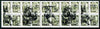 Ural 1994 Prehistoric Animals opt set of 5 values, each design opt'd on,block of 4 Russian defs (4 different Russian stamps available) unmounted mint
