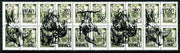 Ural 1994 Prehistoric Animals opt set of 5 values, each design opt'd on,block of 4 Russian defs (4 different Russian stamps available) unmounted mint