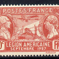 France 1927 Visit of American Legion 90c red unmounted mint SG 458