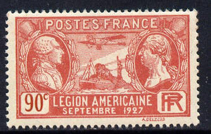 France 1927 Visit of American Legion 90c red unmounted mint SG 458