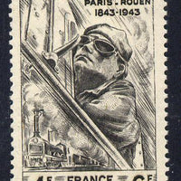 France 1944 National Relief Fund - Railways 4f+6f unmounted mint SG 830