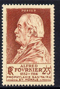 France 19446 Alfred Fournier (dermatologist) 2f+3f brown-lake unmounted mint SG 960