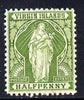British Virgin Islands 1899 Virgin Crown CA 1/2d yellow-green mounted mint SG 43