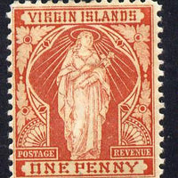 British Virgin Islands 1899 Virgin Crown CA 1d brick-red mounted mint SG 44