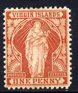 British Virgin Islands 1899 Virgin Crown CA 1d brick-red mounted mint SG 44