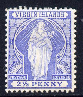 British Virgin Islands 1899 Virgin Crown CA 2.5d ultramarine mounted mint SG 45