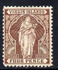 British Virgin Islands 1899 Virgin Crown CA 4d brown mounted mint SG 46