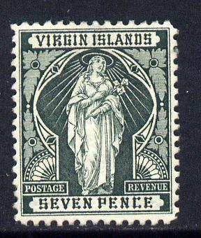 British Virgin Islands 1899 Virgin Crown CA 7d deep green mounted mint SG 48