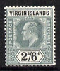 British Virgin Islands 1904 KE7 MCA 2s6d green & black mounted mint SG 61
