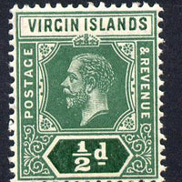 British Virgin Islands 1913-19 KG5 MCA 1/2d blue-green & deep green die I mounted mint SG 69a